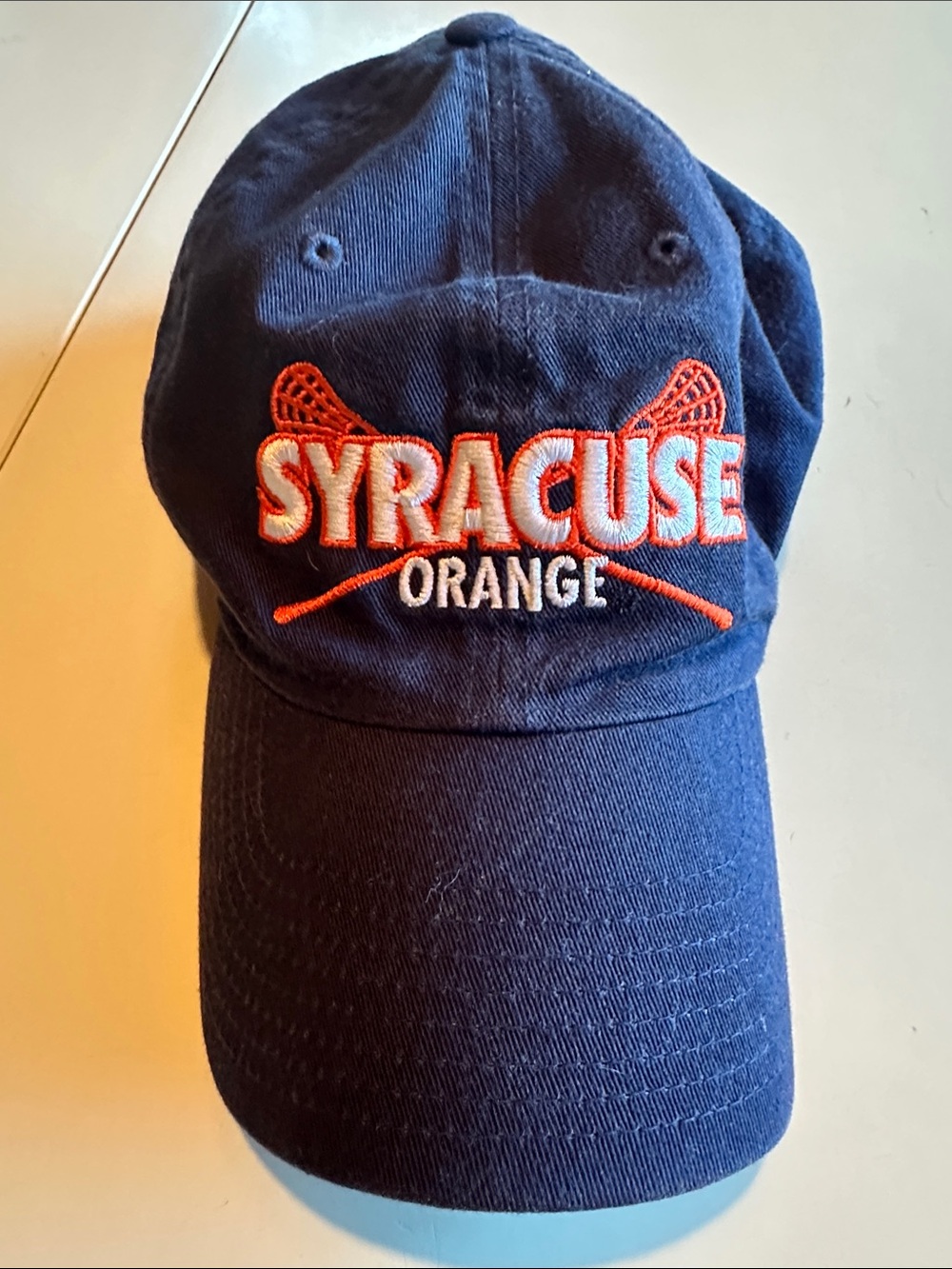 Syracuse lacrosse Baseball hat with Orange Embroidery